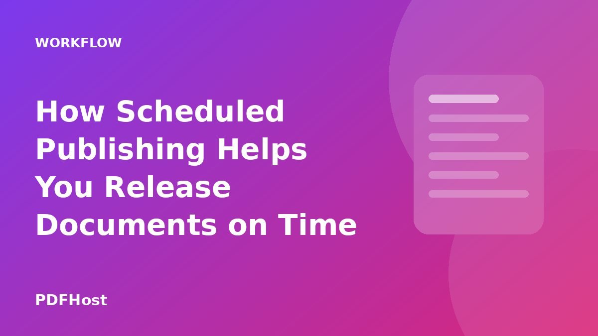 How Scheduled Publishing Helps You Release Documents on Time