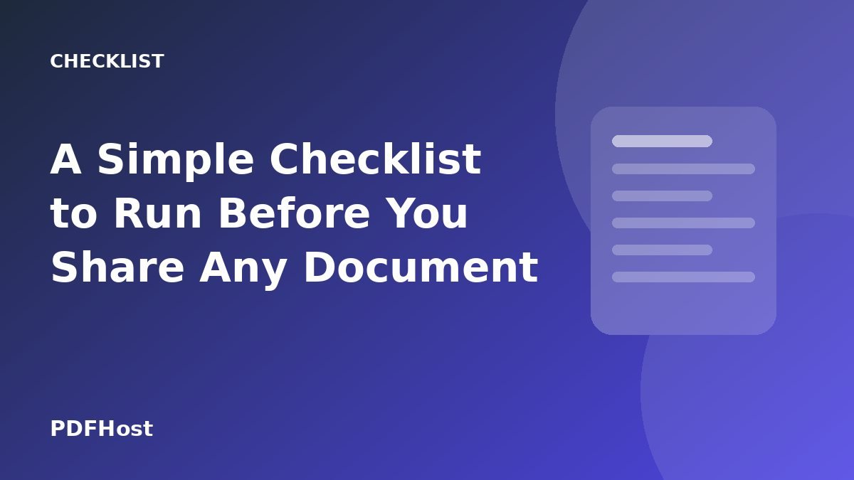 A Simple Checklist to Run Before You Share Any Document
